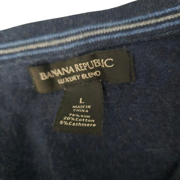 Banana Republic L Luxury Silk Blend knit Indigo sweater - Picture 3 of 3